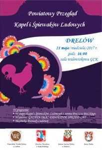 Plakat Powiatowy Przegląd Kapel i Śpiewaków Ludowych w Drelowie