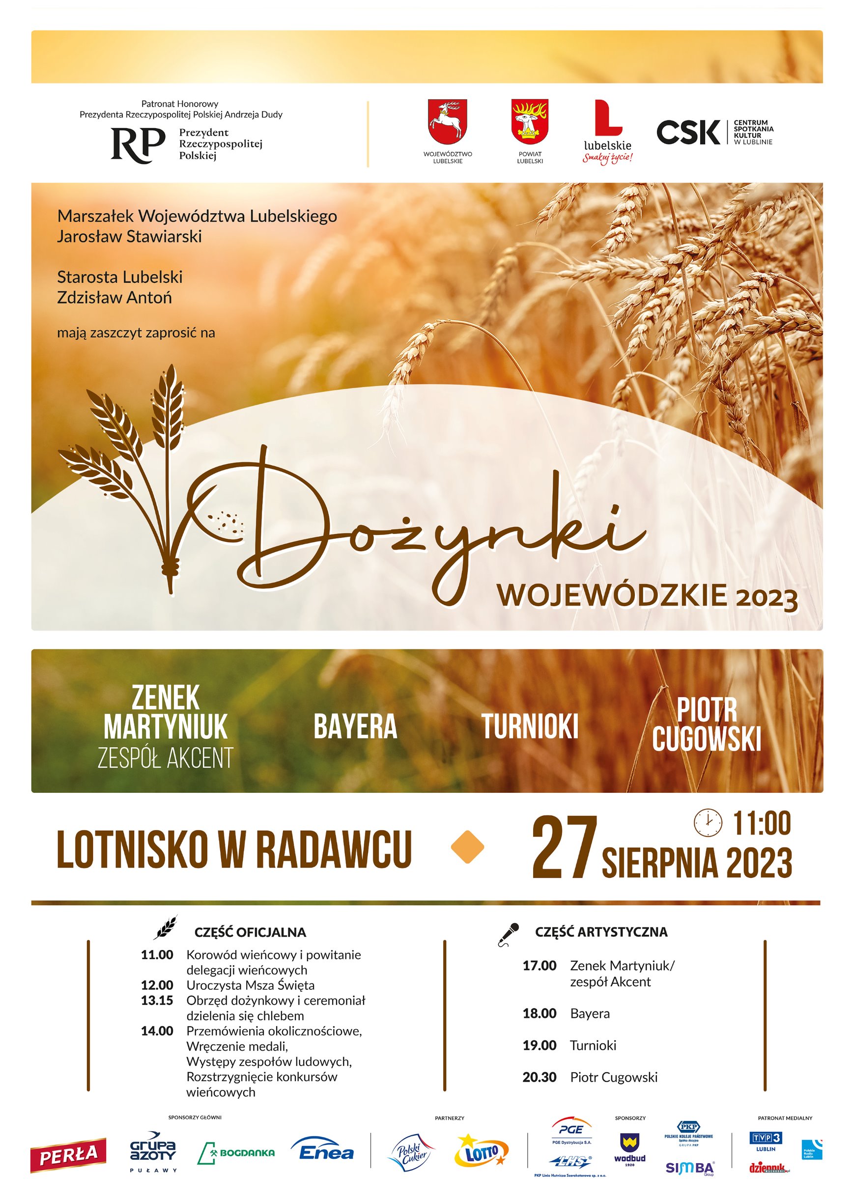 Plakat - zaproszenie naDożynki Wojewódzkie 2023,