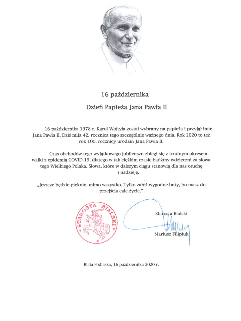 Dzień Papieża Jana Pawła II