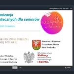 Szkolenie 29-30.09.2021 – 2
Zdjęcie ekranu. Z lewej temat szkolenia, logo projektu, Ministerstwa Kultury, Dziedzictwa Narodowego i Sportu, organizatora, współorganizatorów i zapisem o dofinansowaniu. Z prawej pracownica Good Books, trenerka, instruktorki i dyrektor Biblioteki. Szkolenie 29-30.09.2021 – 2 Zdjęcie ekranu. Z lewej temat szkolenia, logo projektu, Ministerstwa Kultury, Dziedzictwa Narodowego i Sportu, organizatora, współorganizatorów i zapisem o dofinansowaniu. Z prawej pracownica Good Books, trenerka, instruktorki i dyrektor Biblioteki.
