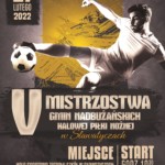 Plakat V Mistrzostwa Gmin Nadbużańskich Halowej Piłki Nożnej w Sławatyczach
